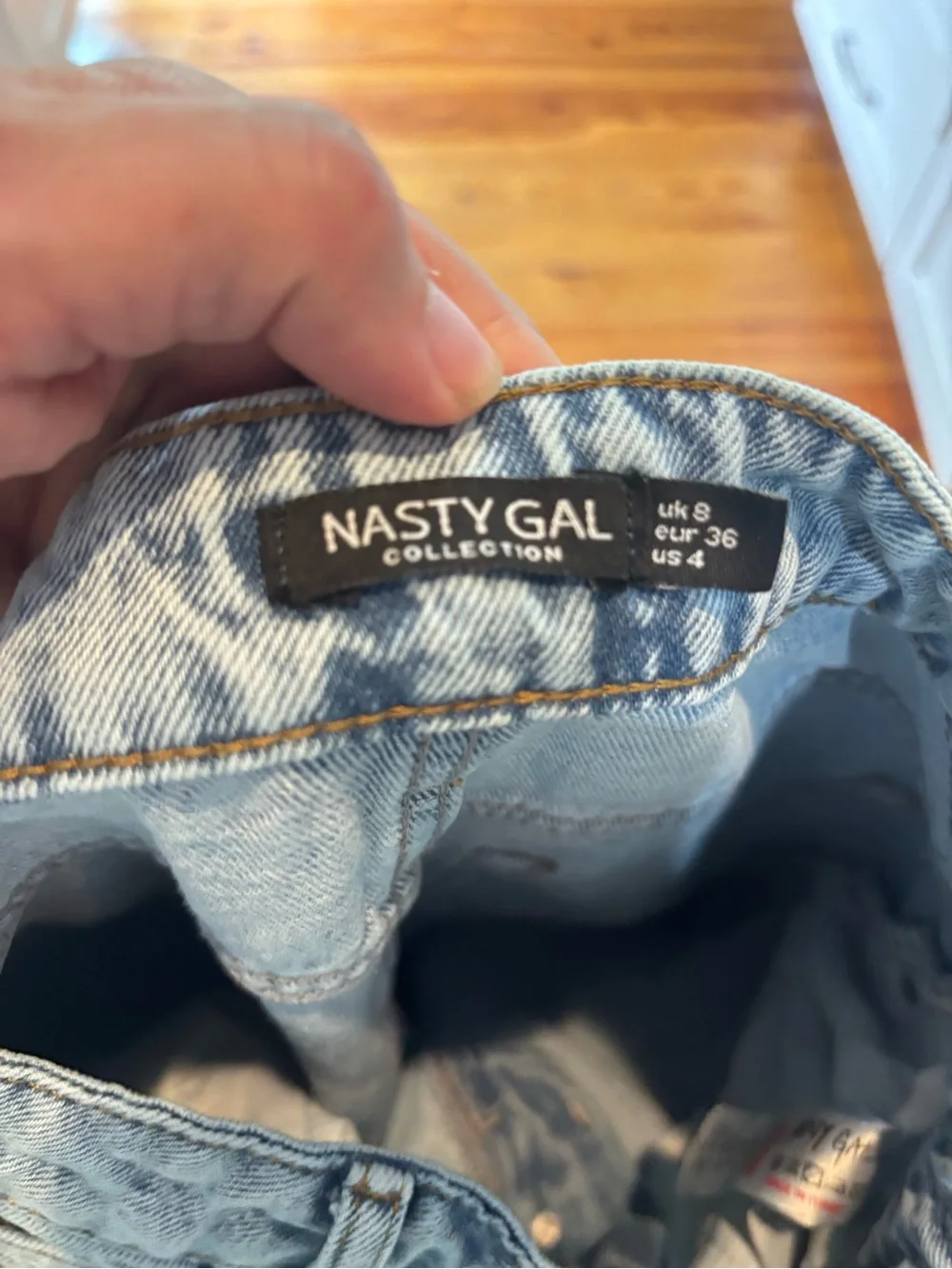 Nasty Gal Light Blue High-Waist Button-Fly Jeans